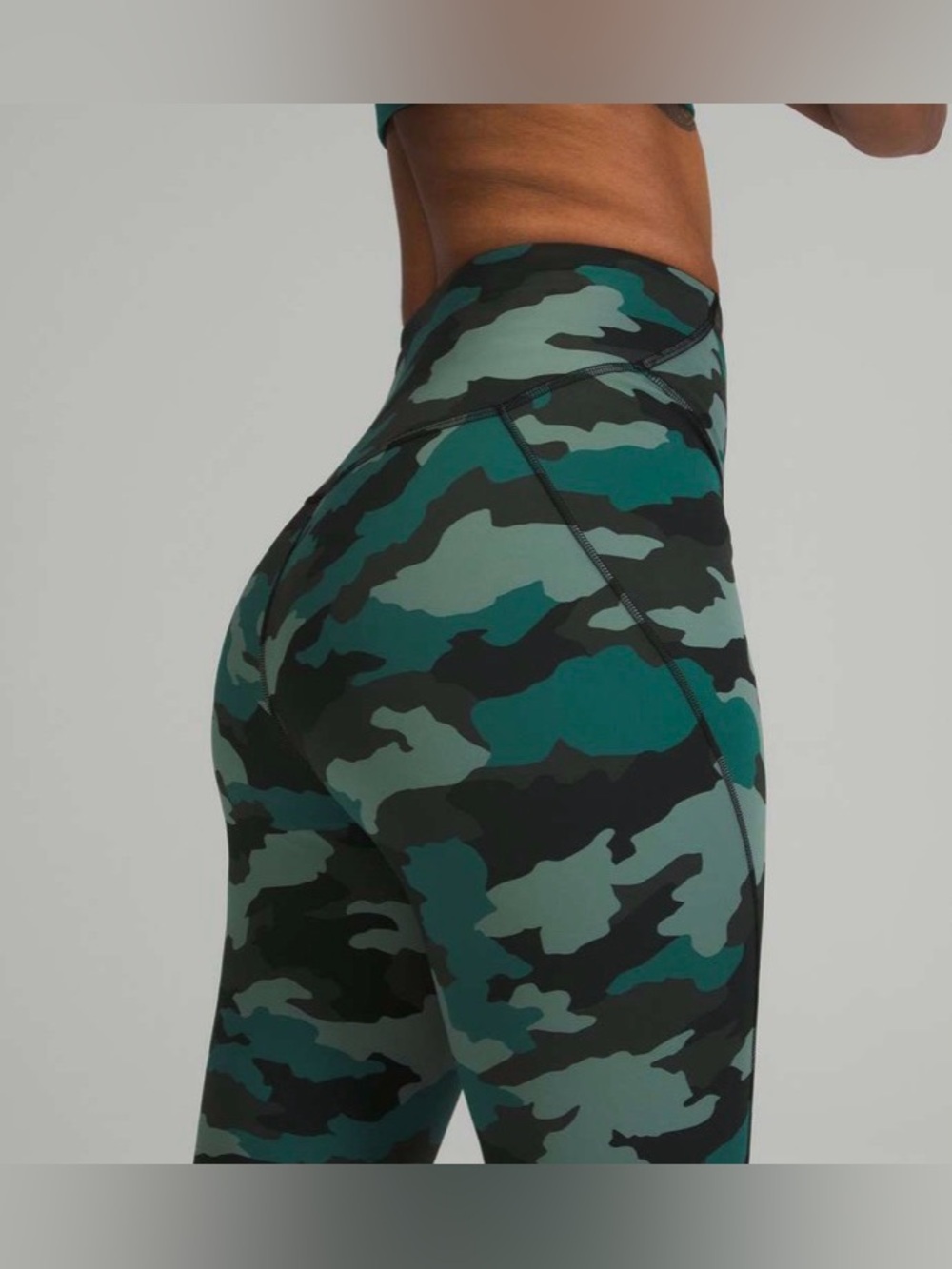 Lululemon Base Pace High Rise Running Tight 25" Womens 8 Camo Gym Active - Picture 2 of 8